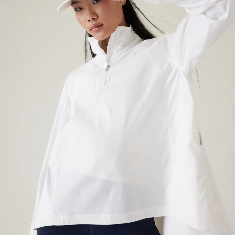 Athleta Advantage poplin top in bright white Small women’s